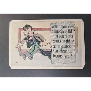 HUMOR Vintage Unposted POSTCARD When You Meet A Knocker...... ephemera